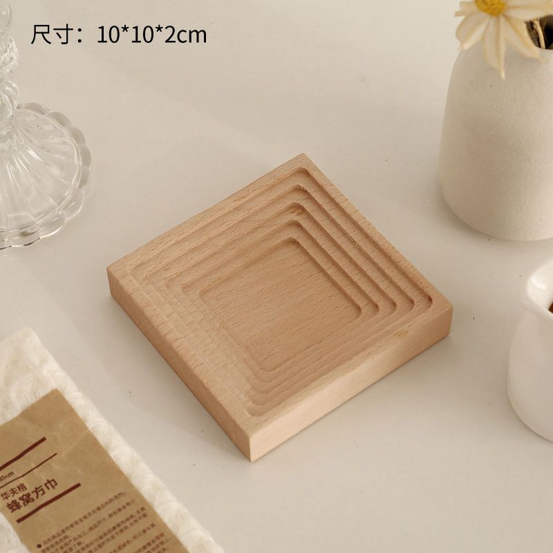 Nordic irregular plate dinner plate western food plating simple solid wood tray ornament for home korean style ins style