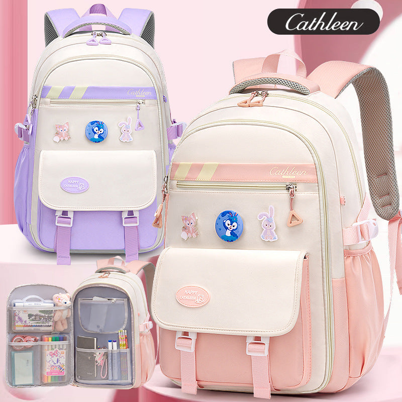 Primary school students' new schoolbags reduce the burden of spine care, junior high school and high school students ins sixth grade large-capacity backpacks