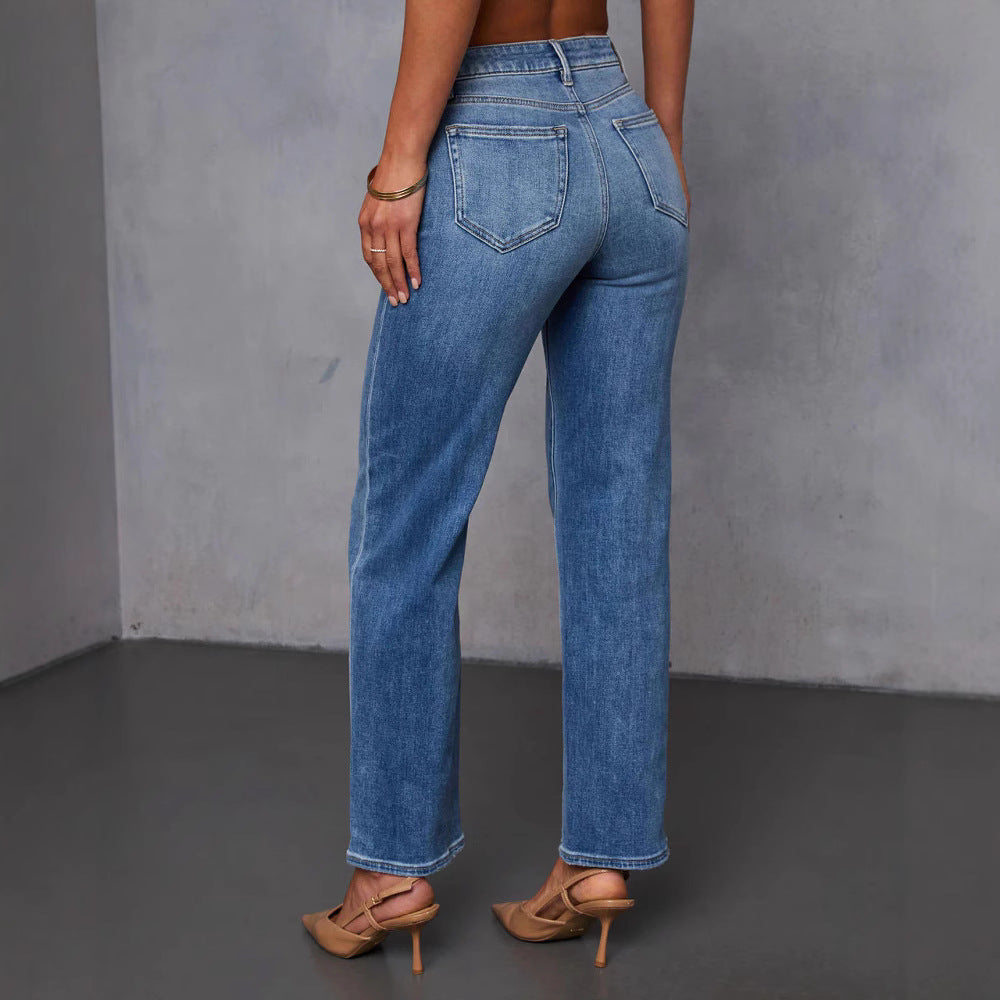 Xintang denim capital stretch jeans women's new arrivalexportelegantwork clothingstraight-leg pants washed monkey jeans