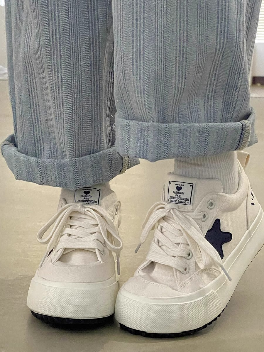 Niche style design girls white shoesflatscasual canvas shoes ins trendy easiest for match 2026new arrivalchic sneakers