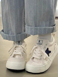Niche style design girls white shoesflatscasual canvas shoes ins trendy easiest for match 2026new arrivalchic sneakers