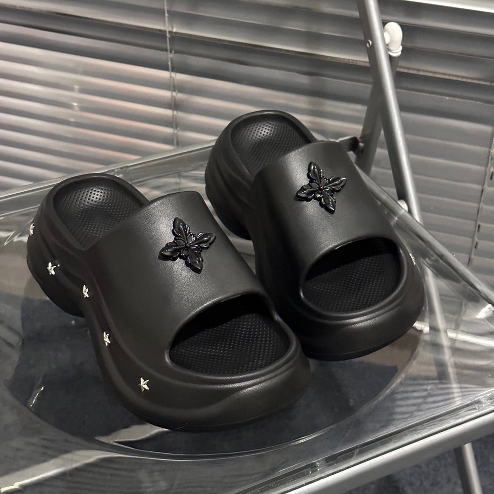 8cm new platform slides for women - summer casual outdoor fashion, super comfortable, height increasing, trendy bestseller sandals