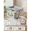 Gray [ma medium model] [four-sided enclosure + double-layer storage basket] (one-click folding + five-level adjustment + clothes drying rack + storage shelf + universal wheels)