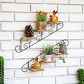 American country pastoral creative staircase shape cafe clothing store wall decoration wall hanging flower rack shelf wall hanging