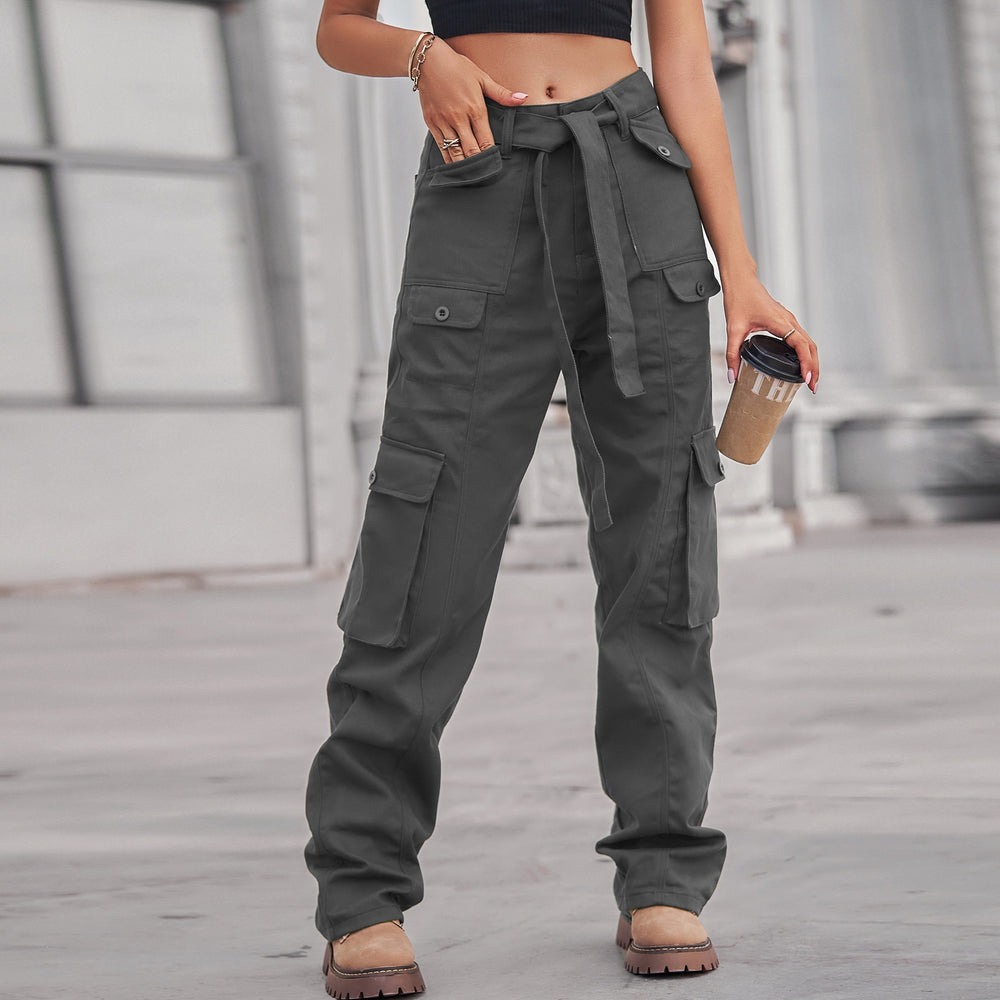 Wishfashion style cross-border export  new arrival washed denim multi-pocket heavy industry casualworkwear pants pants