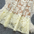 French romantic style heavy lace cutout dress - women's summer sleeveless high waist a-line slimming elegant maxi dress