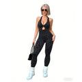 tk leopard print tight-fitting yoga wear jumpsuit fashionfashion latin american outwear fitness sports jumpsuit for women