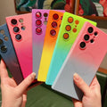 Suitable for samsung s26ultra liquid magnetic phone case s24plus two-color gradient protective case with lens film