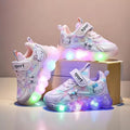 Light-up baby girl shoes, girls' sneakers, soft sole,  spring/autumn new style, mesh, hello kitty, dropshipping available