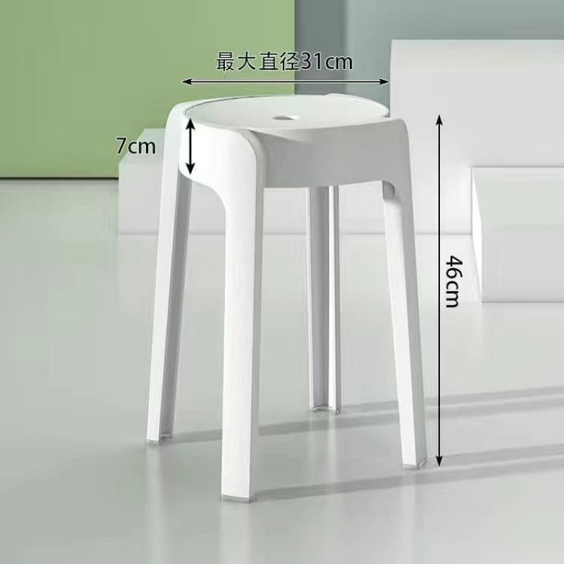 Scandinavian plastic thickenedfor home stackable stool adult bench round stool commercial chair spare dining table stool high stool