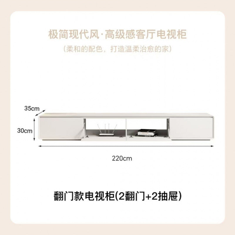 Coffee table TV cabinet floor simple modern router Nordic bedroom living room TV cabinet back hollow threading hole