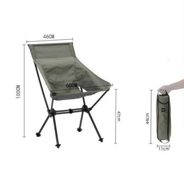 Cross-border exclusive aluminum alloy outdoor camping camping chair moon chair double tube fishing chair portable beach leisure folding