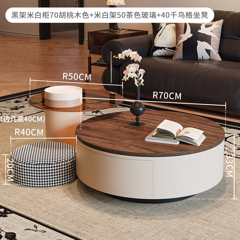 New solid wood coffee table - modern minimalist, light luxury, high-end design for living rooms and small spaces