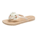 Floral flip-flops for women - summer outdoor wear, 2024 new style, beach & vacation, fairycore design, non-slip, wet-friendly