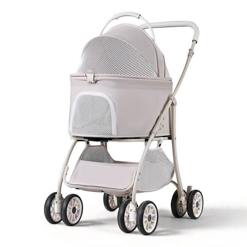 hot-selling pet stroller for cats and dogs, small dogs, cats, teddy stroller, lightweight and foldable for outings