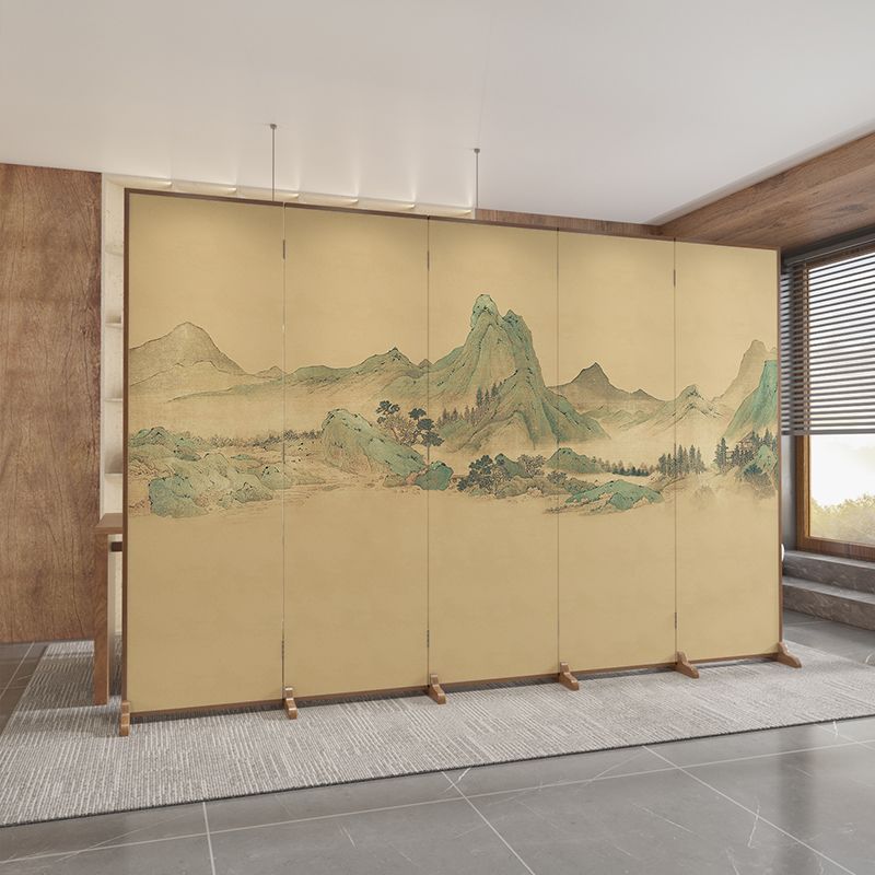 Used folding screen partition - premium living room accent, mobile office divider, simple live stream backdrop, creamy style