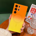 Suitable for samsung s26ultra liquid magnetic phone case s24plus two-color gradient protective case with lens film