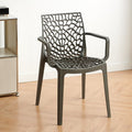 Cut out creative armrest art work chair casual dining chair scandinavian outdoor stackable casual chair waiting chair