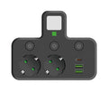 European standard smart usb + type-c fast charging power strip adapter with russian, korean, and german plugs
