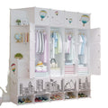 Simple wardrobe for home bedroom cabinet rental house simple folding assembly dormitory reinforced baby kids wardrobe cupboard