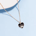 European and american new jewelry gold plated enamel heart devil's eye necklace socialite street style fashion unique clavicle chain for women