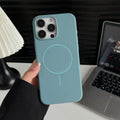 Matte tpu magnetic compatible iphone 17 pro max phone case, solid color 16 with velvet interior, apple 15 official style case