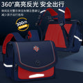 New british style horizontal elementary school backpack - grades 2-5, spine protection, weight reduction, water-resistant, minimalist design, durable
