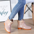 Wholesale women's safety short boots: low-cut, waterproof, non-slip rain boots for kitchen work, thickened and warm rain boots for adults