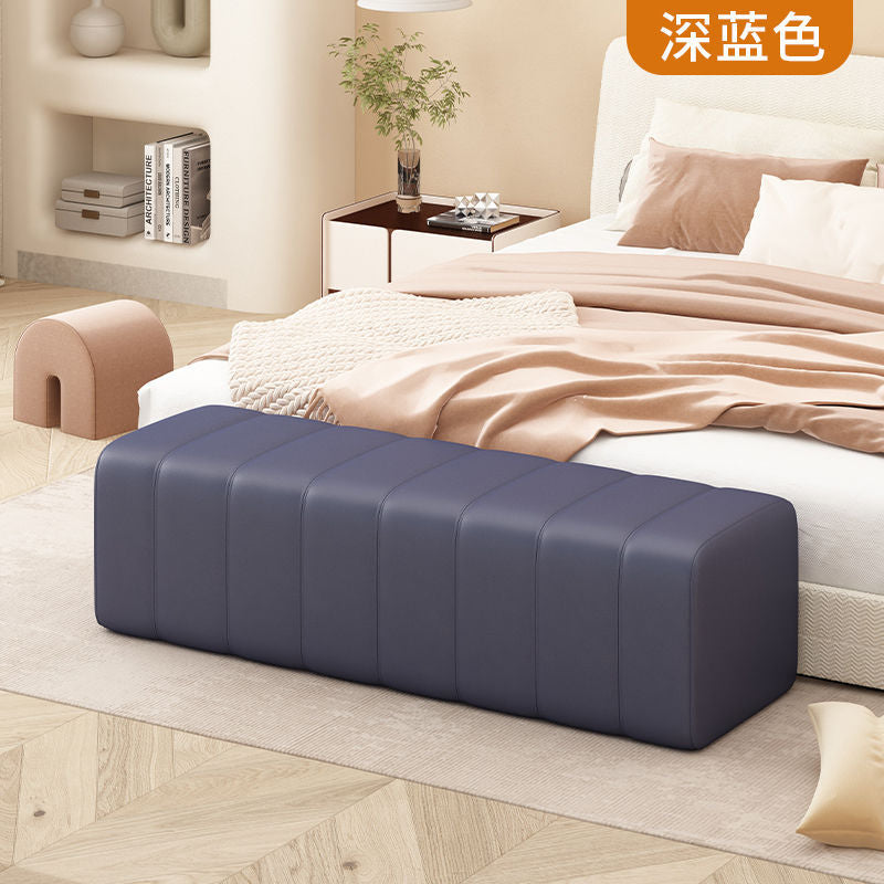 Accessible luxury soft bag shoe changing bench clothing store rest area bench sofa stool cloakroom bed end rectangular leather stool