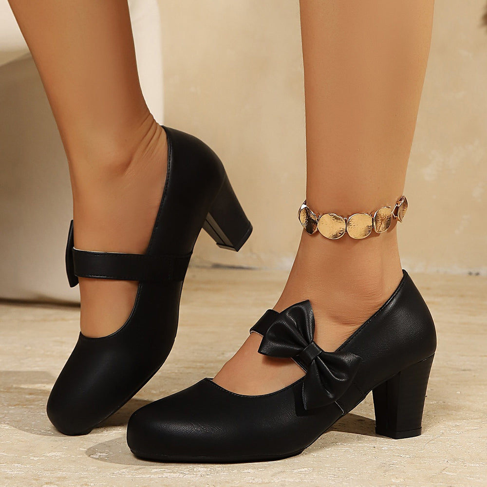 Exportplus sizethick heel mary jane flats women exportnew arrivalbows with skirt heighteningflatswholesale