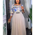 fashionexport africa  plus size hot diamond dress women's new chiffon long skirt with belt