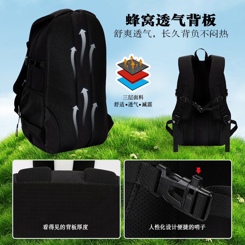 Customized outdoor leisure backpack large capacity multi-compartment fashion travel backpack men and women simple Oxford cloth backpack