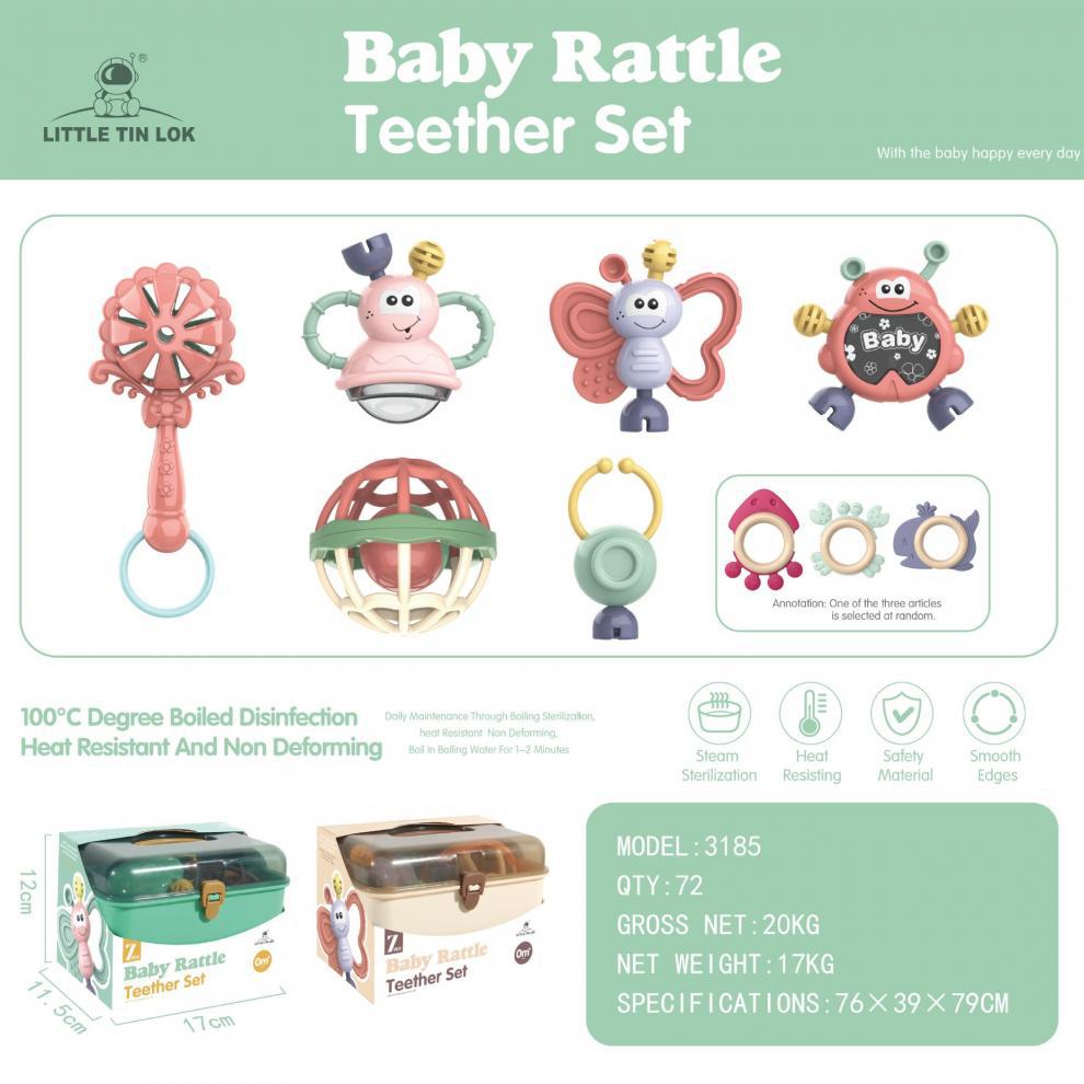 Cross-border export  newborn rattle set gift box baby baby children toothpaste combination soft rubber toy