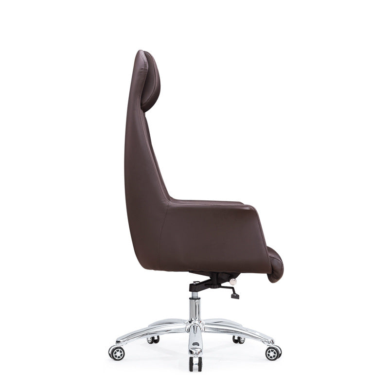 Modern minimalist leather office chair - swivel computer chair for office, adjustable height, manager, supervisor, and executive chair - suitable for home use