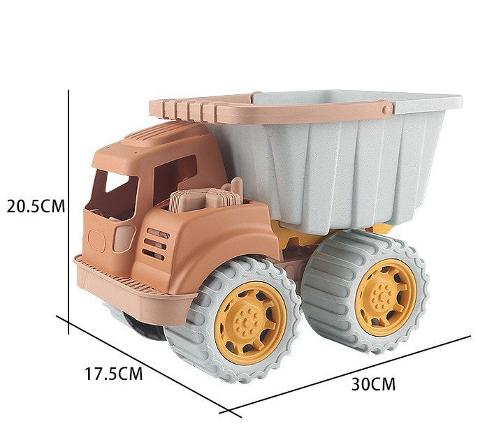 Beach toy set for kids: wheat straw thickened, drop-resistant sand bucket, hourglass, sand shovel, and water play toys for the beach