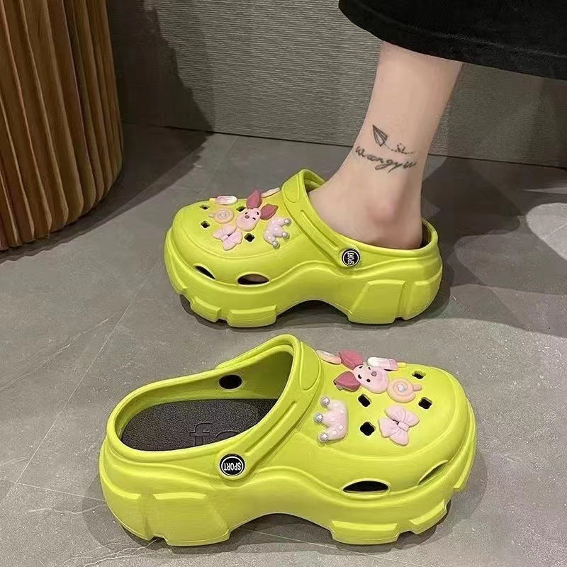 Thick sole crocs women's new arrival heightenednon-slipfashionpopular popular beach sandals outwear summer wholesale