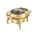 Round gold stainless steel buffet warmer - 6l hydraulic buffet stove - wedding party soup warmer - in stock