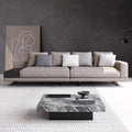 Nandi italian normcore designer genuine leather sofa model room living room armrest multifunctional straight row house sofa