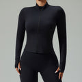 Lulu zip-up compression long sleeve yoga top women's running fitness jacket cloud feel breathable activewear top