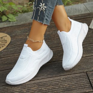 Women's shoes  cross-border flyknit mom shoes spring/autumn export soft sole soft upper casual versatile breathable athletic flats