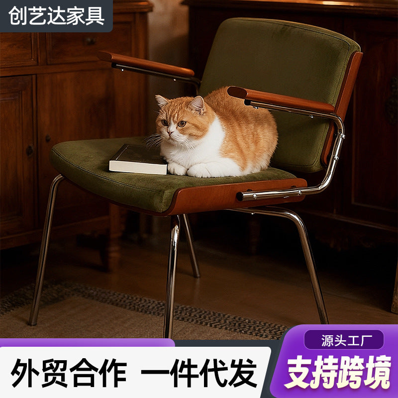 Used dining chair single back casual chair for home armrest sofa chair design study computer office stool