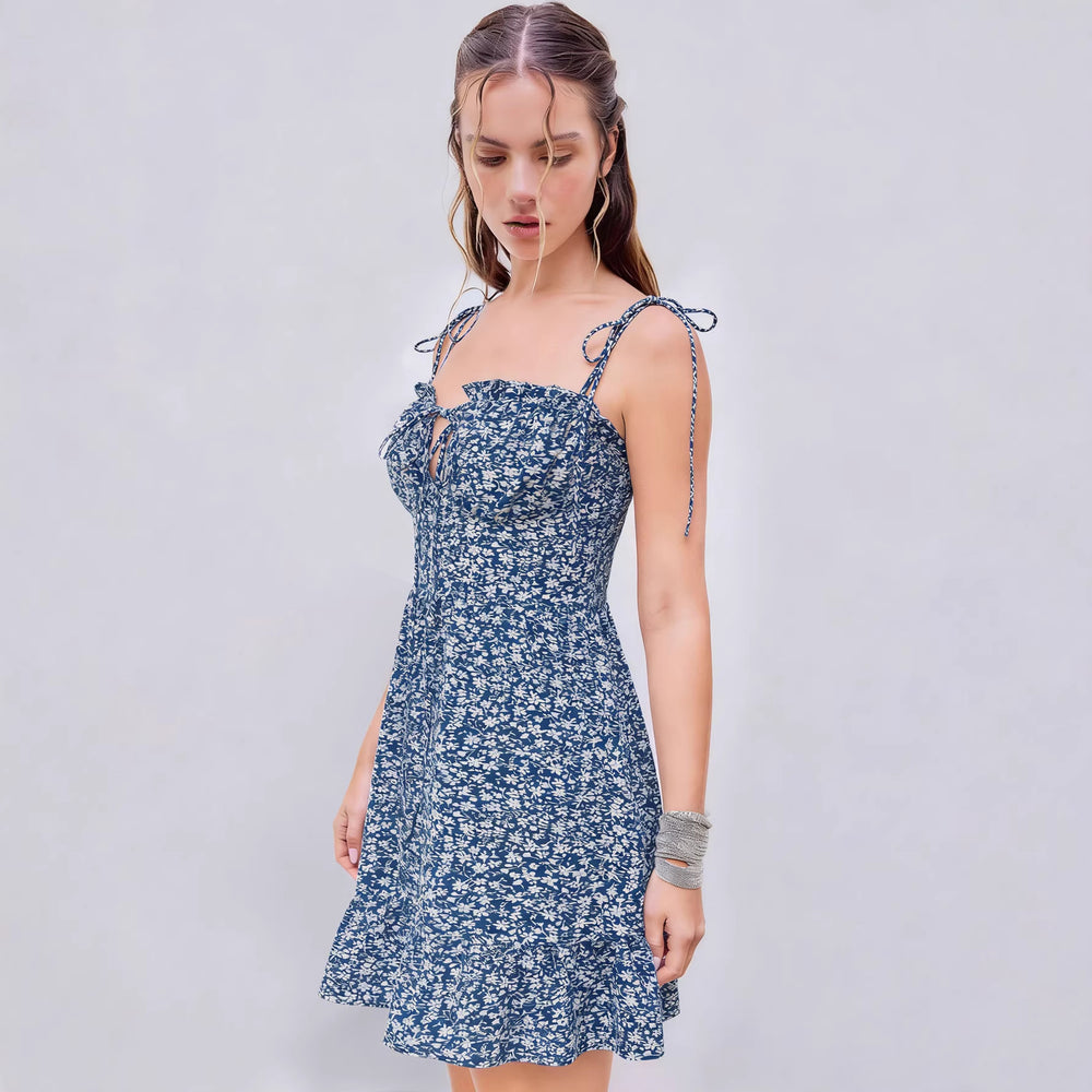 Summer european and american style sexy slip dress - cross-border  women's clothing - printed slip dress - backless dress