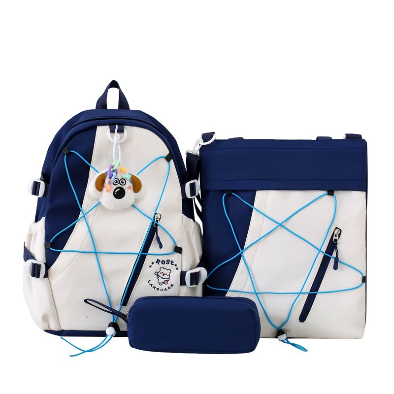 Primary and secondary school students schoolbag new color matching cute cartoon going out leisure backpack daily large capacity backpack
