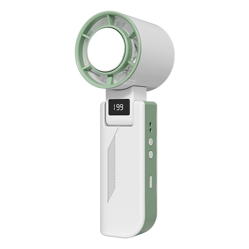 2026 new cross-border high-speed cooling fan: desktop foldable digital display neck hanging ice pack mini handheld fan