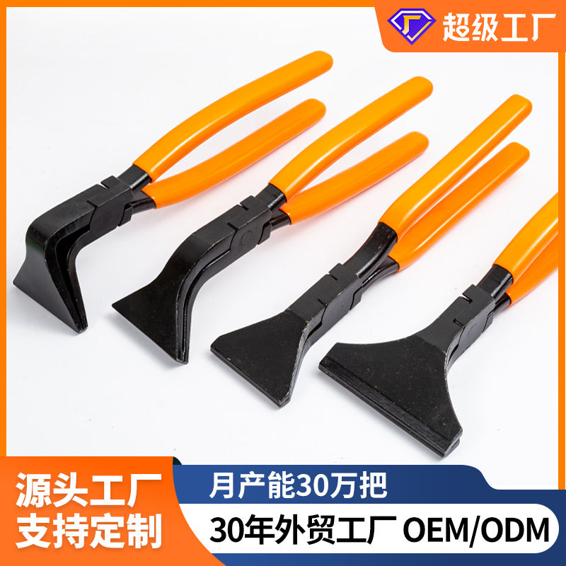 Auto repair sheet metal pliers straight 45 degrees 90 degrees bend nozzle, folding pliers, bending pliers, iron plate clamping plate wide head pliers