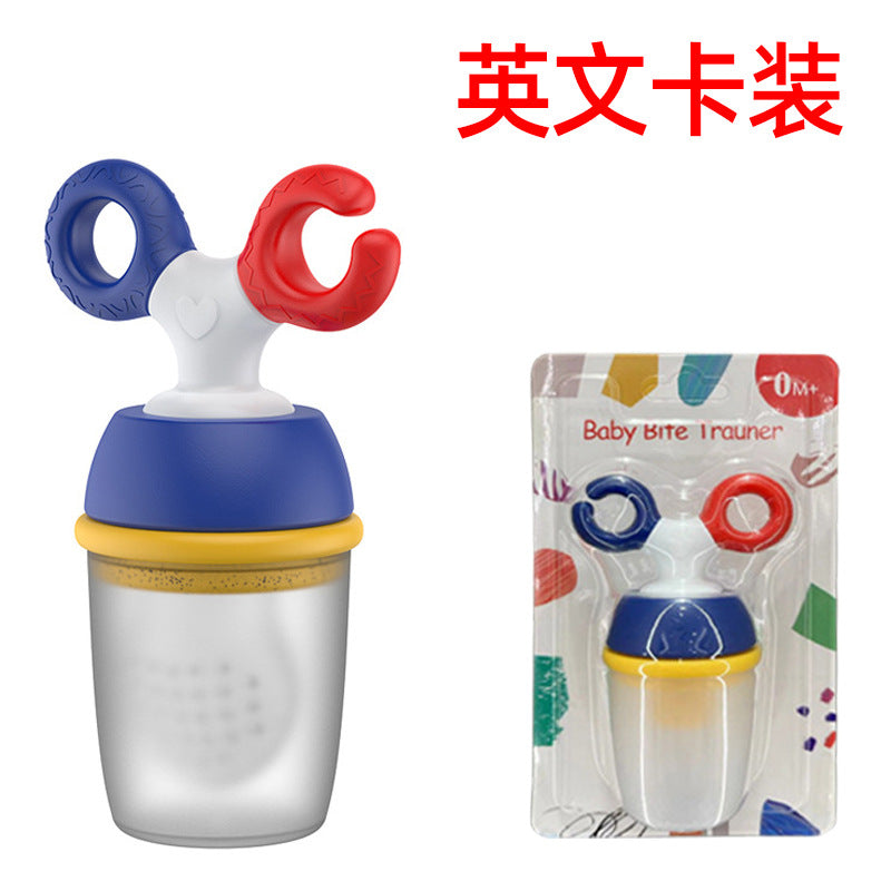 English card pack, bite music, silicone mesh bag, pacifier, baby fruit food supplement, baby fruit and vegetable music wholesale