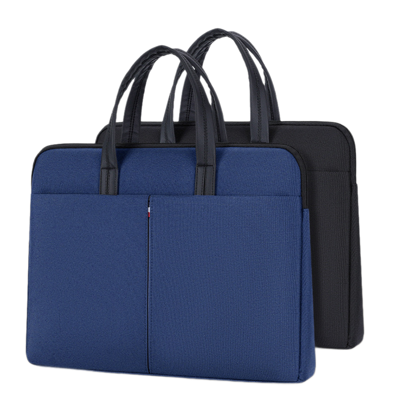 Large capacity zippered tote business briefcase - conference, meeting, document, and laptop bag - customizable with printing - office document bag