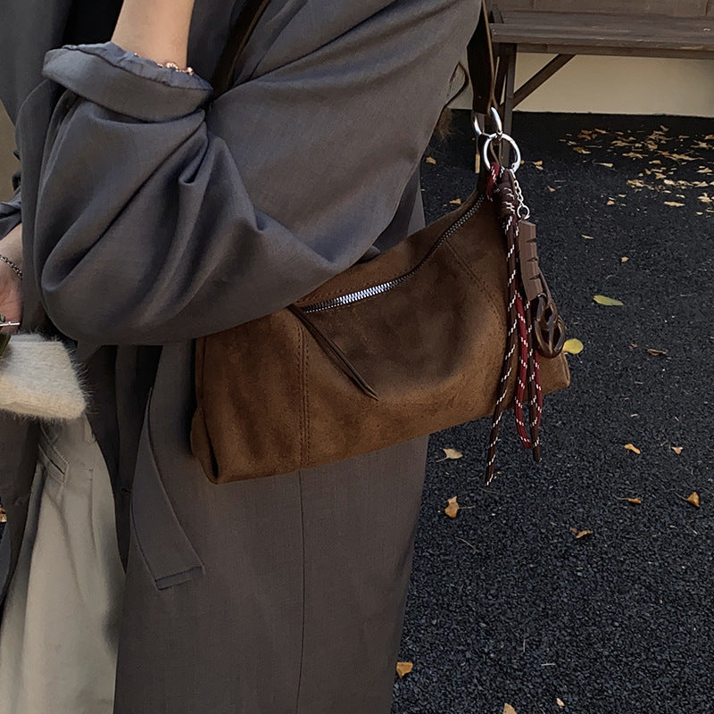 retro bag women's bag new arrival maillard color frosted easiest for match armpit bag casualclassy sense shoulder bag