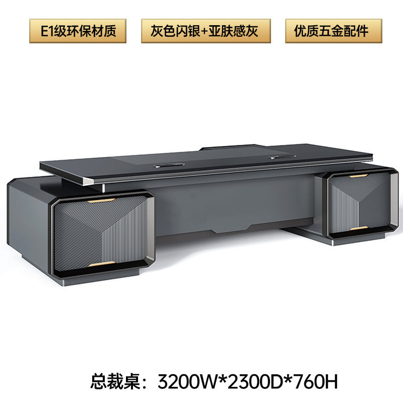 Chairperson Boss Table High-end President Italian Minimalist Large Desk Grey Leadership Paint General Manager Office Desk