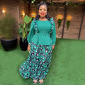 European and american cross-border e-commerce african women's plus size printed dress  elegant commuter skirt two-piece set